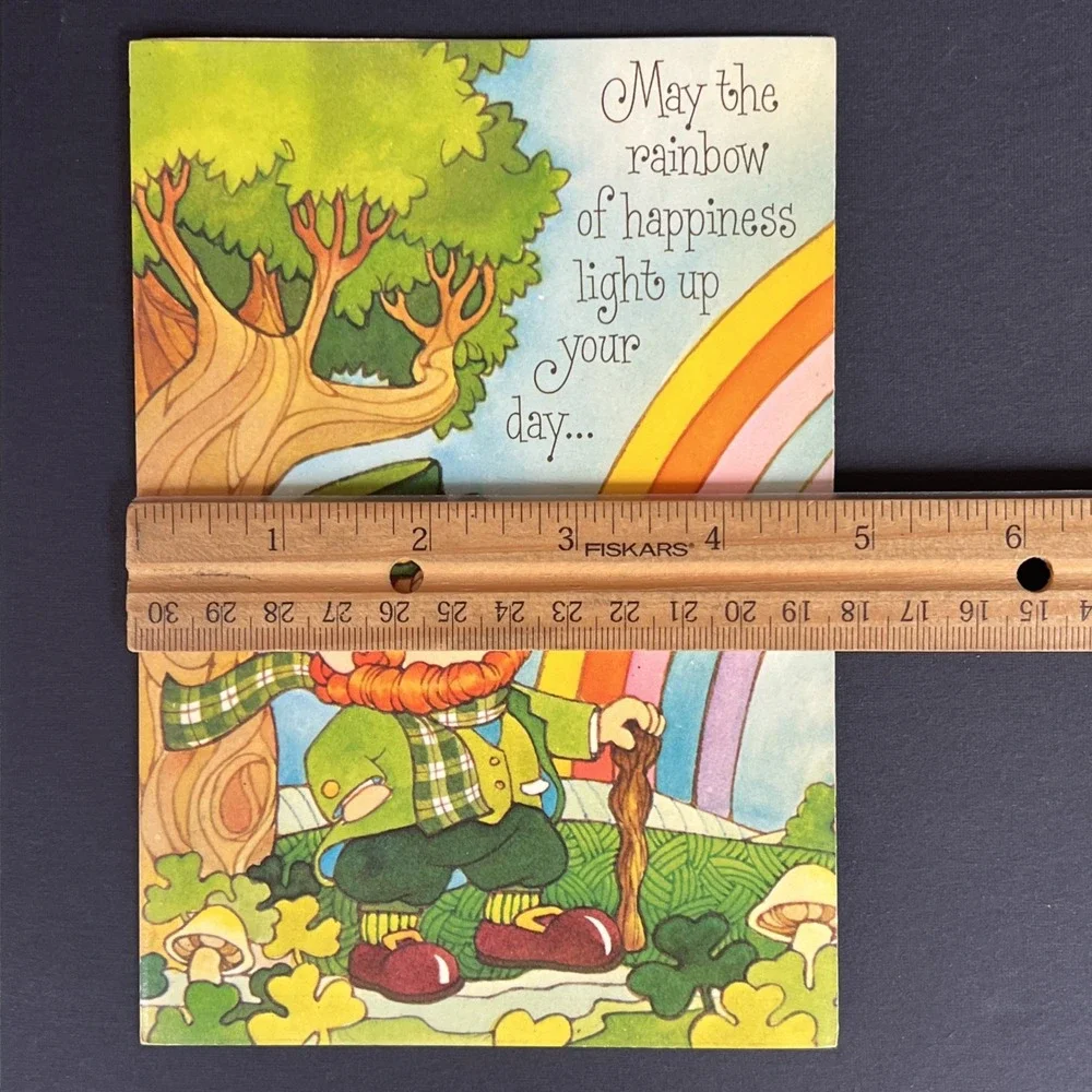 VTG St Patrick's Day Greeting Cards Set 3 Unused Rainbow Leprechaun Mary Grace